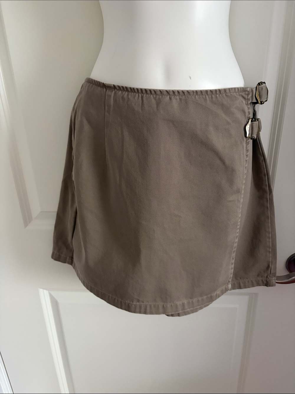 Daniel Hechter Taupe Wrap Skort with Buckle Detail